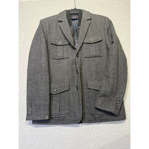Men's Tommy Hilfiger Gray Herringbone Quilted Jacket M